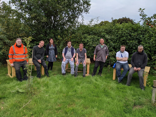 People in a forest school